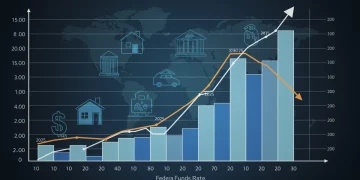 Graph illustrating 2025 Federal Funds Rate projections impacting lending