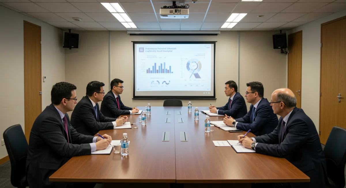 Policymakers and tech executives discussing AI regulation