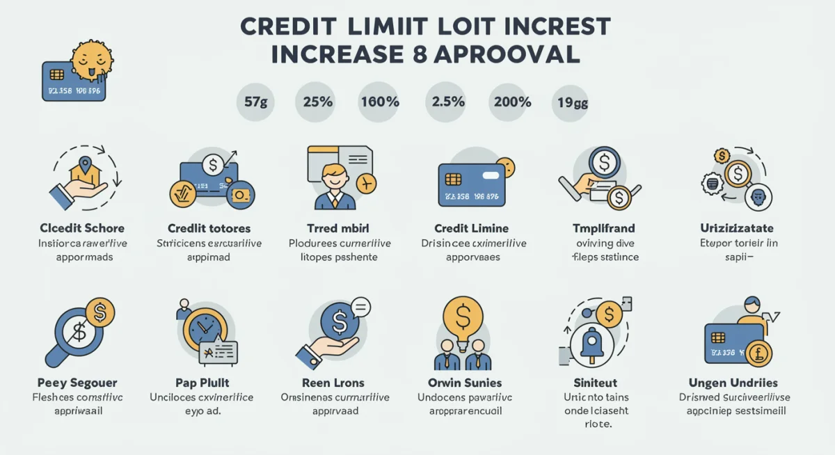 Infographic of factors for credit limit increase approval