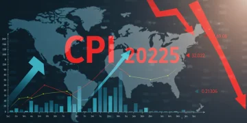 Charts and graphs showing economic trends with 'CPI 2025' highlighted, representing changes in the Consumer Price Index.