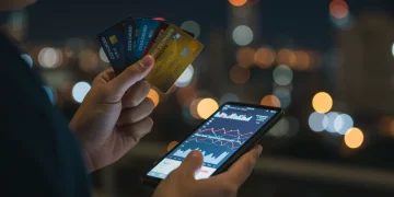 Person analyzing credit card rewards devaluation on a smartphone