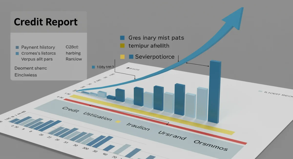 Infographic showing credit score factors with low utilization highlighted