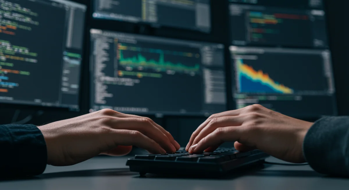 Cybersecurity analyst monitoring threat detection dashboards