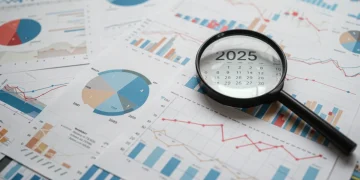 Financial charts and graphs representing fixed income analysis in 2025