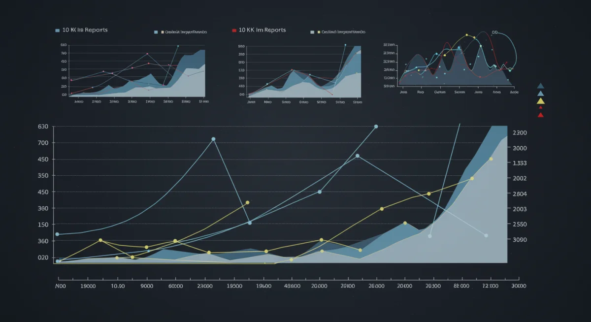 Data visualization of financial metrics from 10-K reports