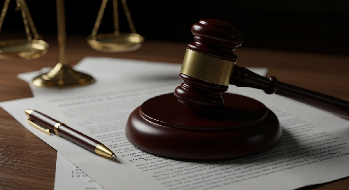 Gavel on legal brief, symbolizing significant Supreme Court case rulings