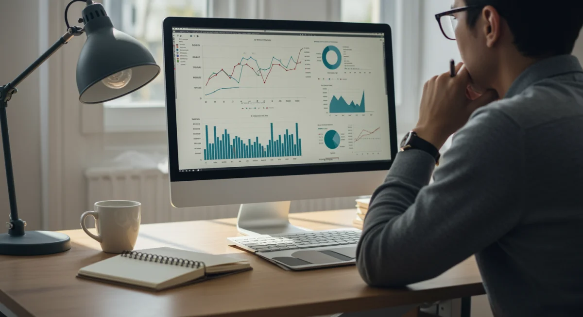 Individual analyzing investment options for retirement planning