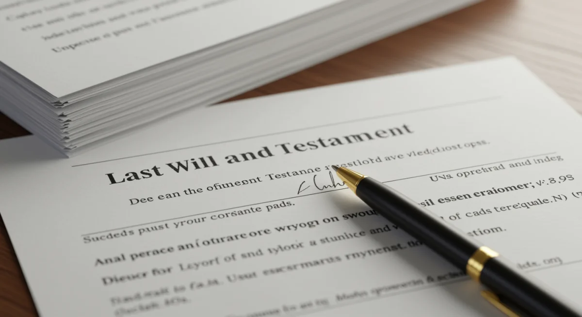 Last Will and Testament document with a pen