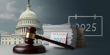 Gavel and legislative documents symbolizing national legislative priorities for early 2025
