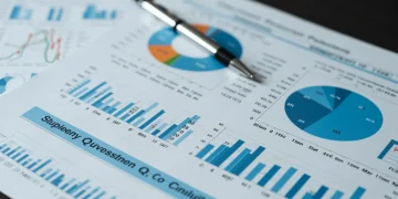 Charts and graphs representing SEC filing data for Q1 2025, symbolizing financial analysis and investment strategy.