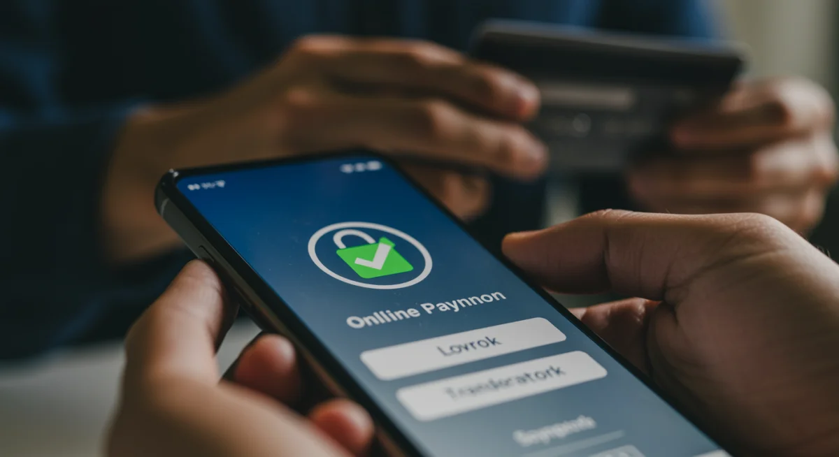 Secure online transaction on a smartphone screen