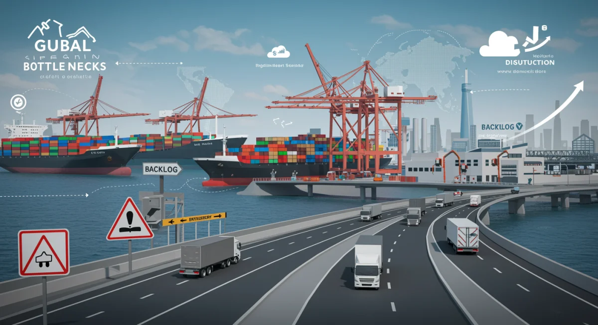Global supply chain disruptions causing economic bottlenecks and rising costs.