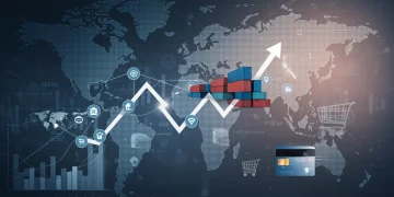 Economic chart showing rising inflation, global supply chains, and consumer spending in the US.