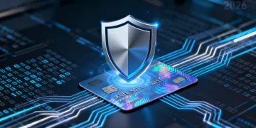 Digital shield protecting credit card data online in 2026