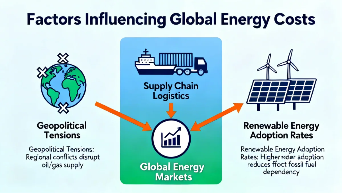 Infographic detailing factors influencing energy cost increases