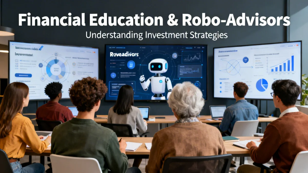 Diverse group learning financial concepts and investment strategies online.