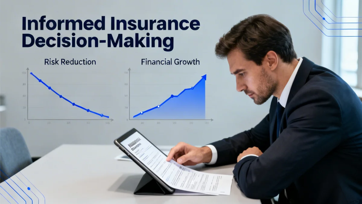 Individual examining insurance policies on a tablet, symbolizing informed choices for financial risk management.
