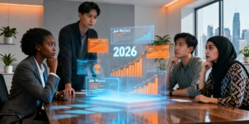Professionals analyzing 2026 job market trends and unemployment data