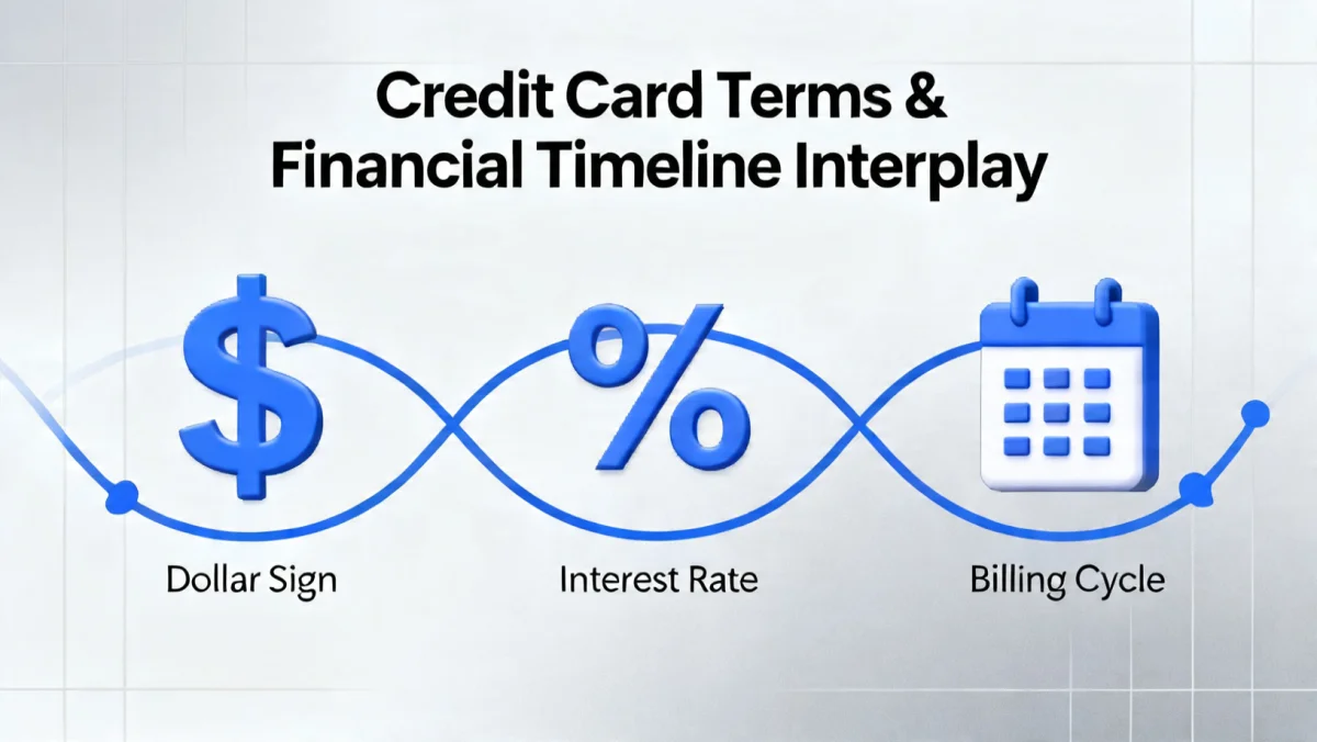Illustrative representation of credit card terms and their financial impact
