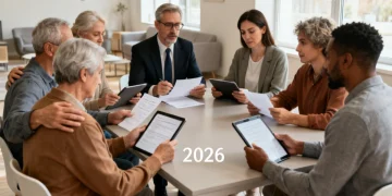 Financial advisor guiding divorcees through financial planning in 2026.