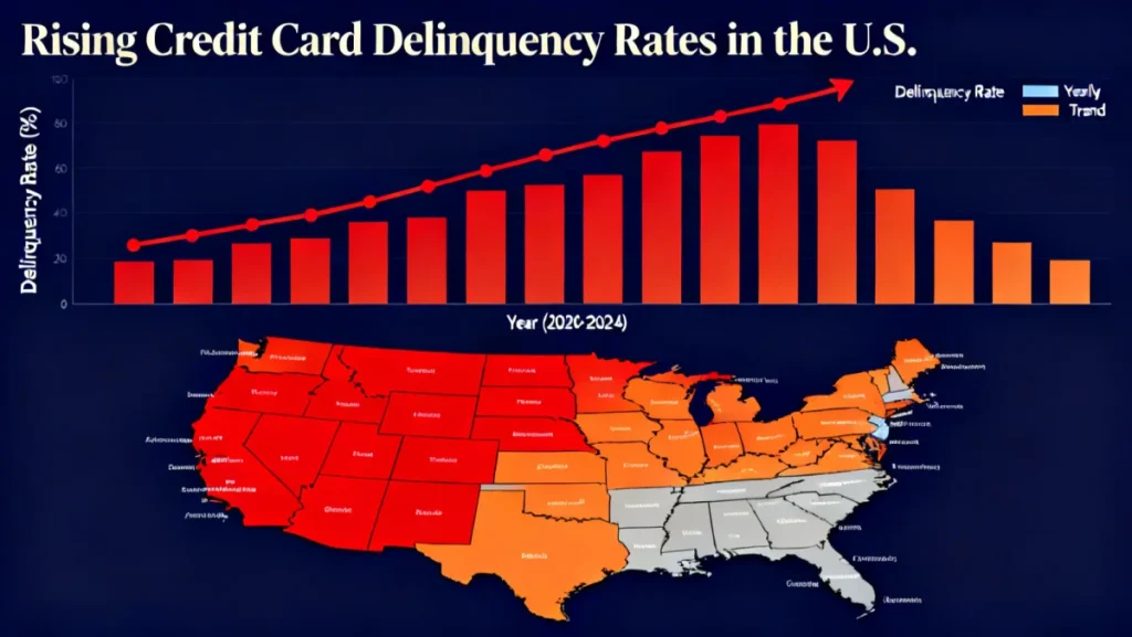 Credit Card Delinquency Rates Rise 0.5% in February 2026: States Affected
