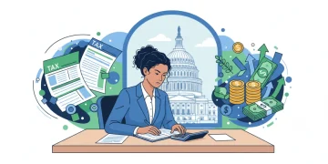 Small business owner analyzing 2026 tax deductions with IRS forms and a calculator