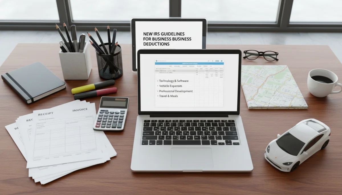 Illustration of common business expenses eligible for 2026 tax deductions