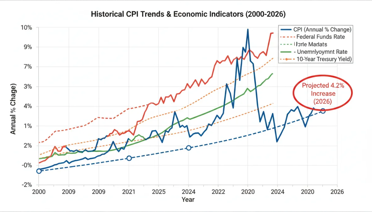 Detailed CPI trend chart showing historical data and 2026 projection