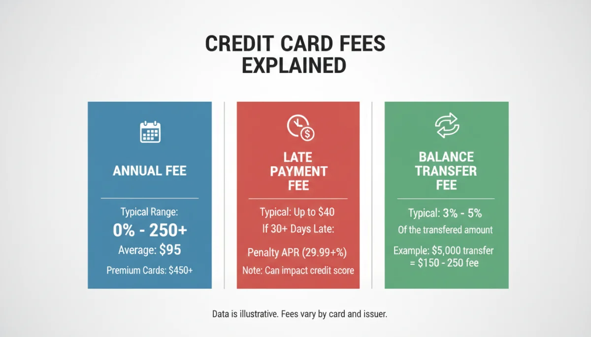 Infographic showing a detailed breakdown of credit card fees