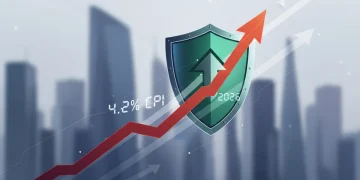 Shield protecting investment portfolio from rising inflation graph in 2026