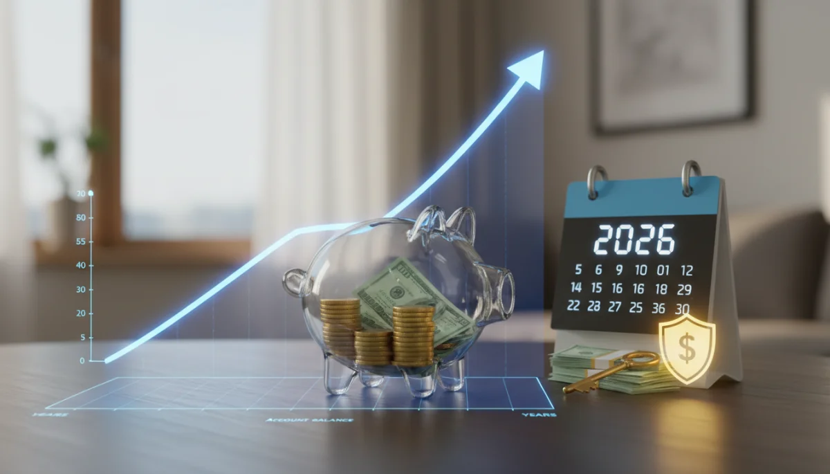 Graph illustrating growth of retirement savings over time