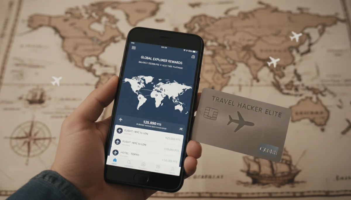 Managing travel rewards with a smartphone and credit card
