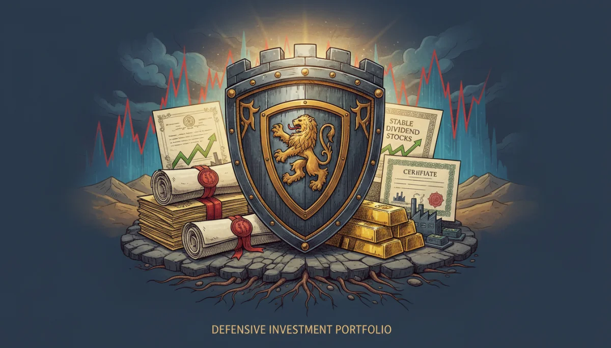 Diversified portfolio with defensive assets for bear market protection