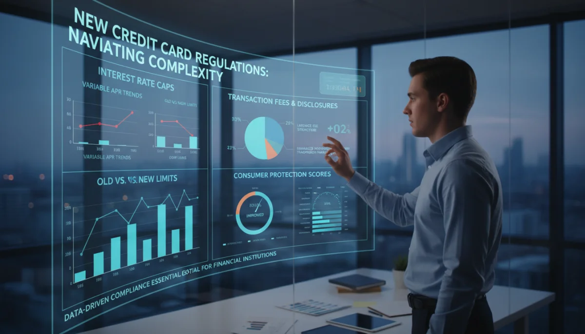Financial dashboard showing credit card regulation impacts