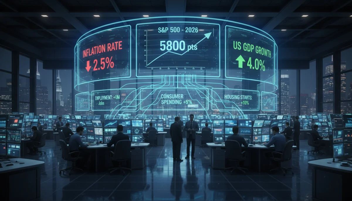 US economic indicators for 2026, showing market stability and potential challenges.